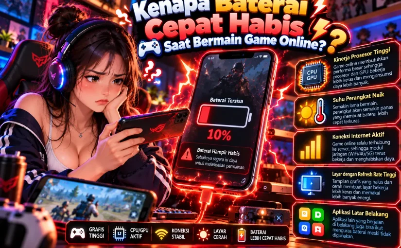 Kenapa Baterai Cepat Habis Saat Bermain Game Online?